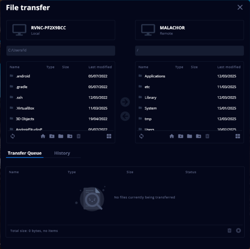 screenshot of RealVNC Connect